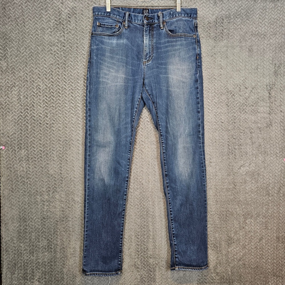 Gap Denim Mens 32x32 Slim Fit Blue Jeans Medium Wash Stretch Lyocell Blend